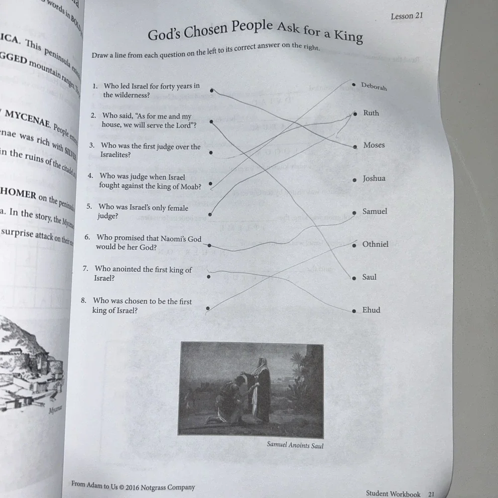 From Adam to Us Student Workbook‎ History Curriculum Homeschool